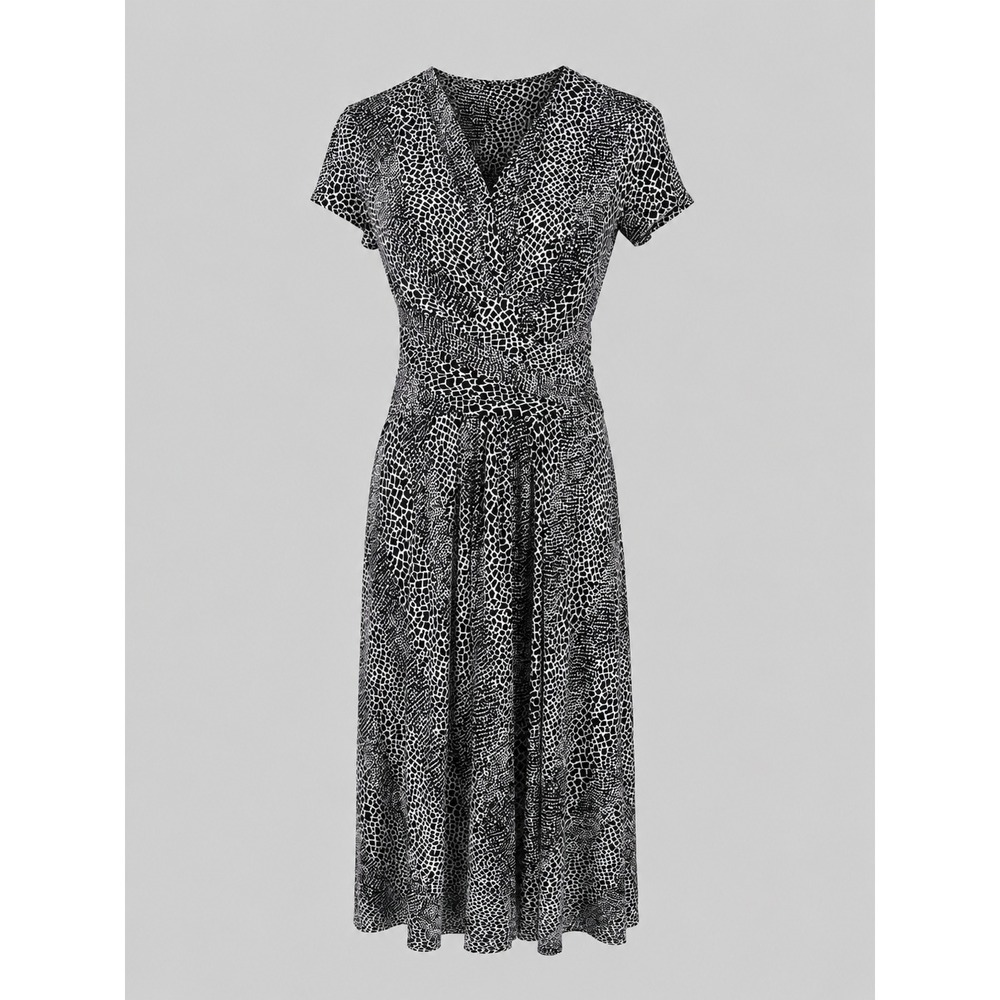 NWT Michael Kors Womens Maxi Wrap Dress Snake Print Black White Size S